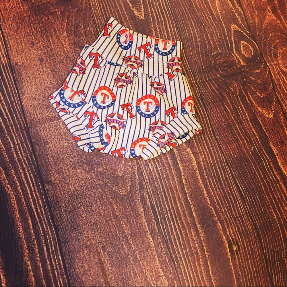 Texas Rangers handmade baby bummies 0-24 months